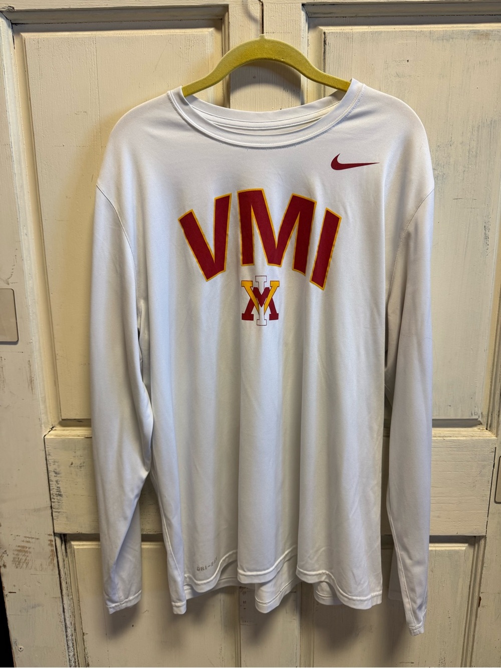 Men’s Nike VMI White Long-Sleeve Performance Shirt